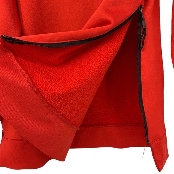 Mens AND1 Scuba Polyester Knit Red hoodie Pullover Large Lined Fleece 3824 - Picture 7 of 10